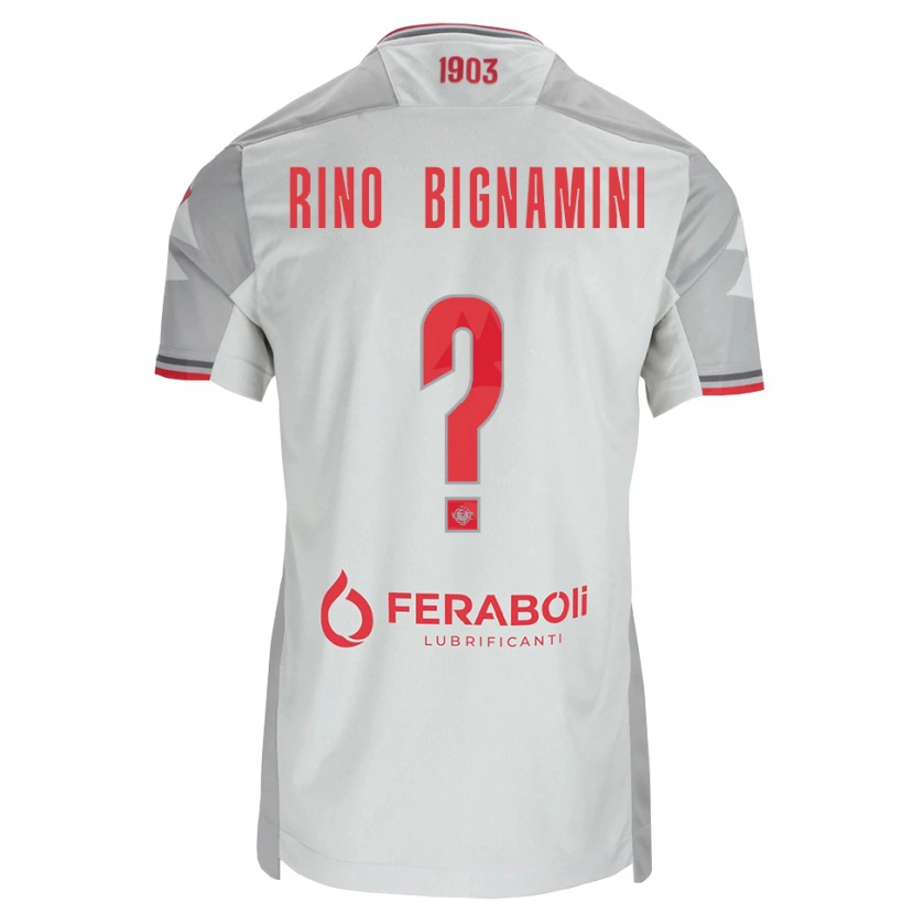 Danxen Barn Filippo Rino Bignamini #0 Grå Vit Röd Bortatröja Matchtröjor 2026/27 Tröjor T-Tröja