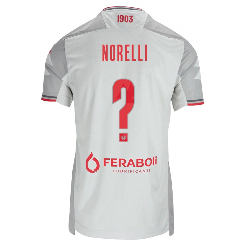 Danxen Barn Cristian Norelli #0 Grå Vit Röd Bortatröja Matchtröjor 2026/27 Tröjor T-Tröja