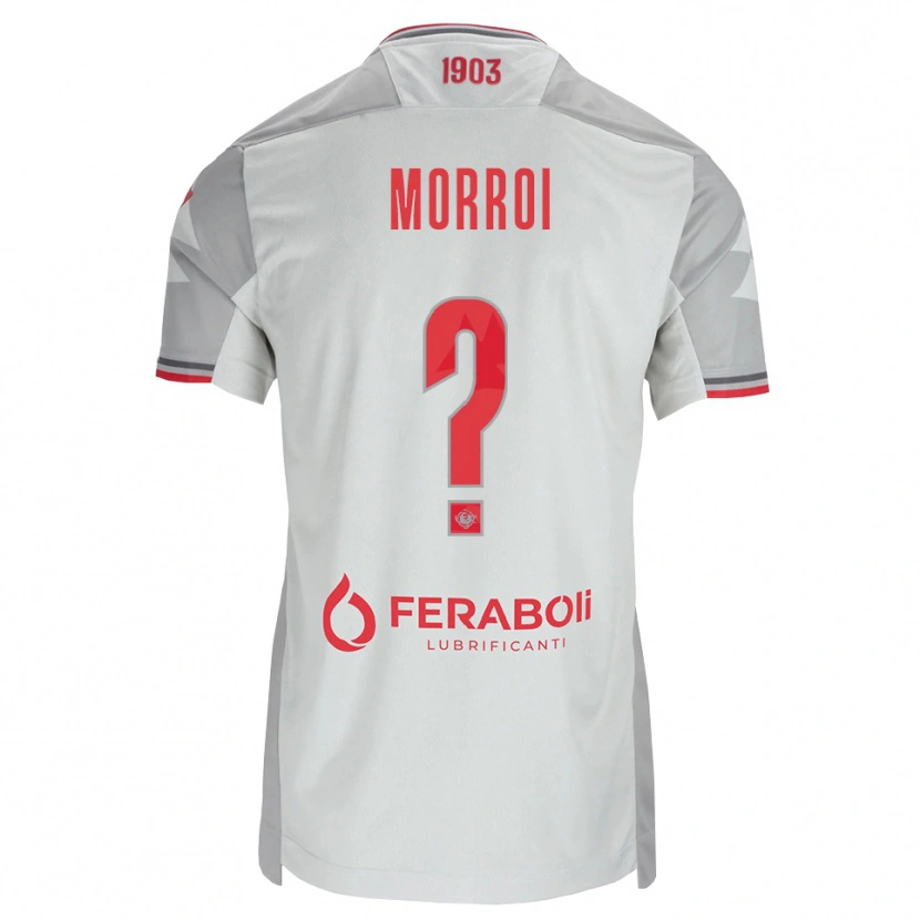 Danxen Barn Lorenzo Morroi #0 Grå Vit Röd Bortatröja Matchtröjor 2026/27 Tröjor T-Tröja