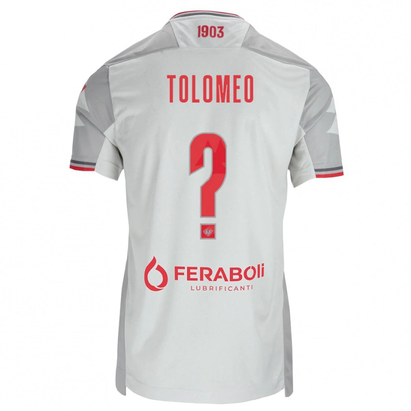 Danxen Barn Gabriel Tolomeo #0 Grå Vit Röd Bortatröja Matchtröjor 2026/27 Tröjor T-Tröja