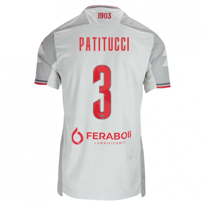 Danxen Barn Christian Patitucci #3 Grå Vit Röd Bortatröja Matchtröjor 2026/27 Tröjor T-Tröja