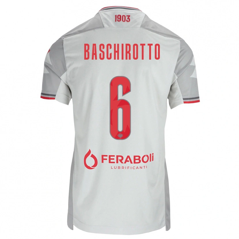 Danxen Barn Federico Baschirotto #6 Grå Vit Röd Bortatröja Matchtröjor 2026/27 Tröjor T-Tröja