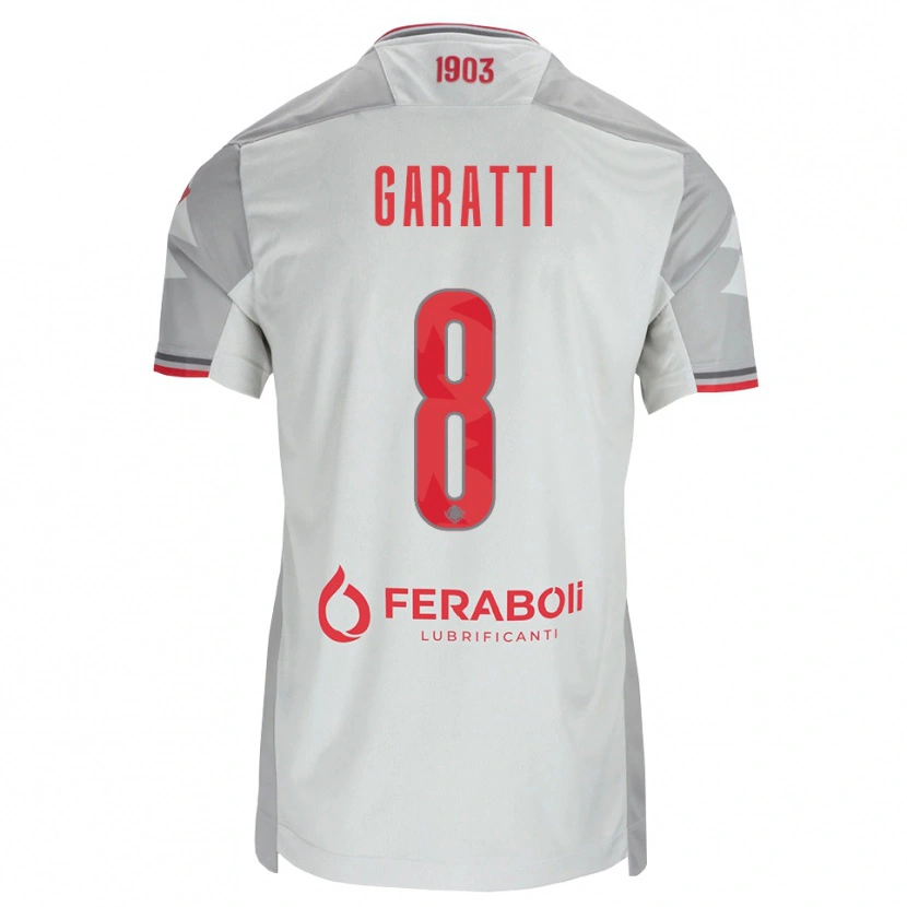 Danxen Barn Davide Garatti #8 Grå Vit Röd Bortatröja Matchtröjor 2026/27 Tröjor T-Tröja