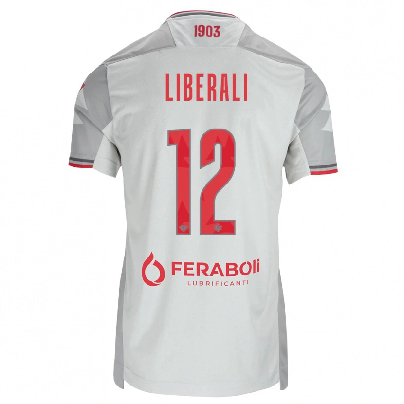Danxen Barn Riccardo Liberali #12 Grå Vit Röd Bortatröja Matchtröjor 2026/27 Tröjor T-Tröja