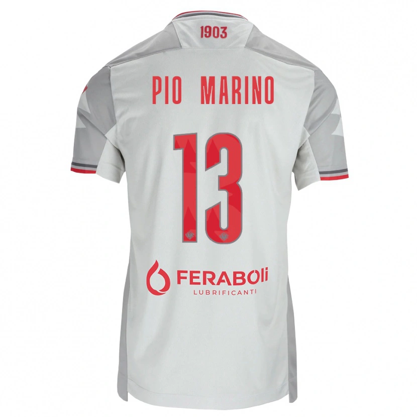 Danxen Barn Lorenzo Pio Marino #13 Grå Vit Röd Bortatröja Matchtröjor 2026/27 Tröjor T-Tröja