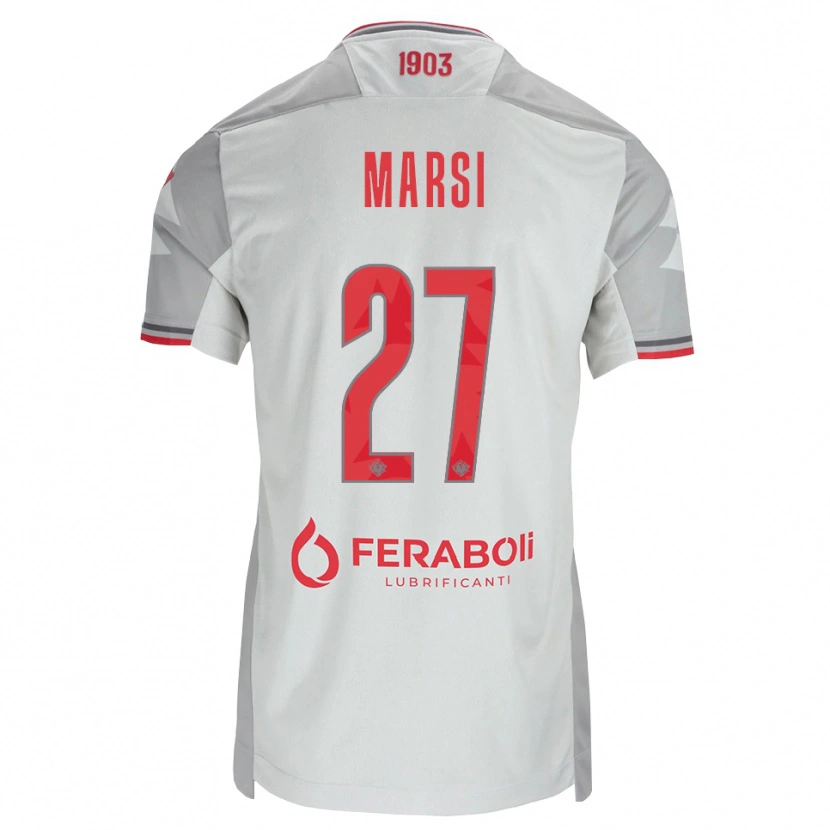 Danxen Barn Simone Marsi #27 Grå Vit Röd Bortatröja Matchtröjor 2026/27 Tröjor T-Tröja