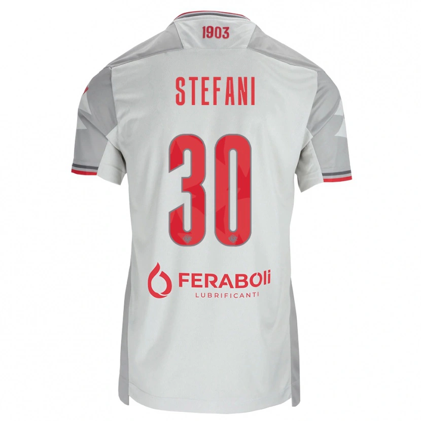 Danxen Barn Christian Stefani #30 Grå Vit Röd Bortatröja Matchtröjor 2026/27 Tröjor T-Tröja