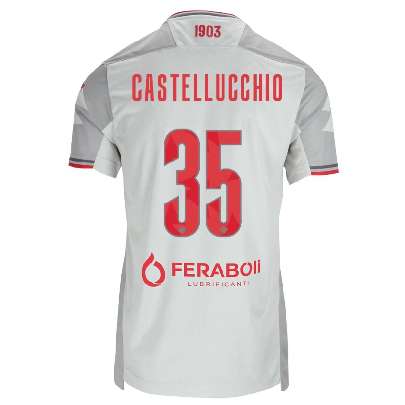 Danxen Barn Gabriele Castellucchio #35 Grå Vit Röd Bortatröja Matchtröjor 2026/27 Tröjor T-Tröja