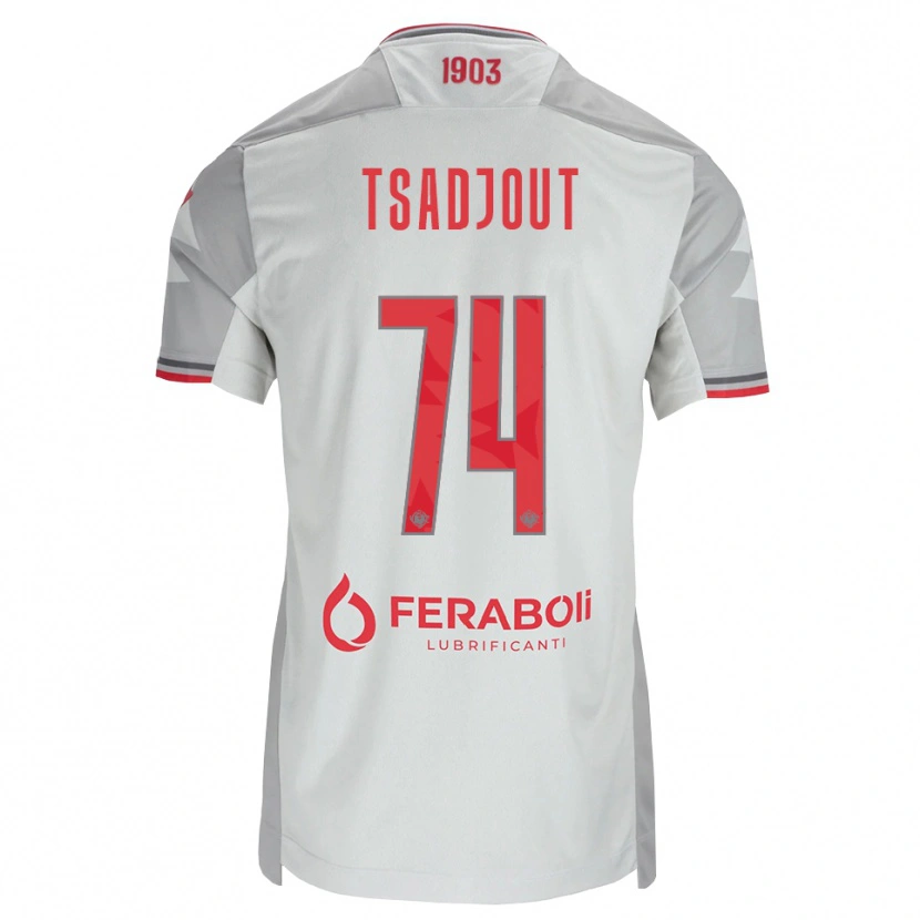 Danxen Barn Frank Tsadjout #74 Grå Vit Röd Bortatröja Matchtröjor 2026/27 Tröjor T-Tröja