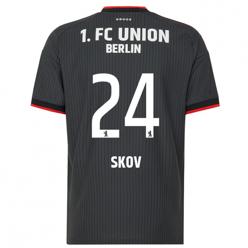 Danxen Barn Robert Skov #24 Svart Vit Röd Bortatröja Matchtröjor 2026/27 Tröjor T-Tröja