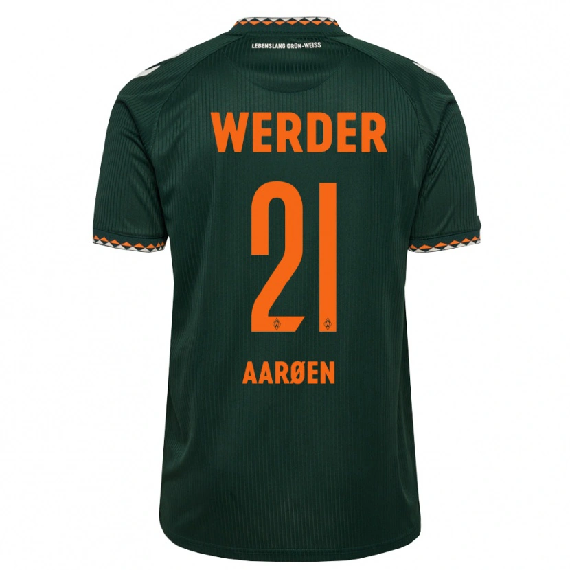 Danxen Barn Isak Hansen-Aaröen #21 Mörkgrön Orange Vit Bortatröja Matchtröjor 2026/27 Tröjor T-Tröja