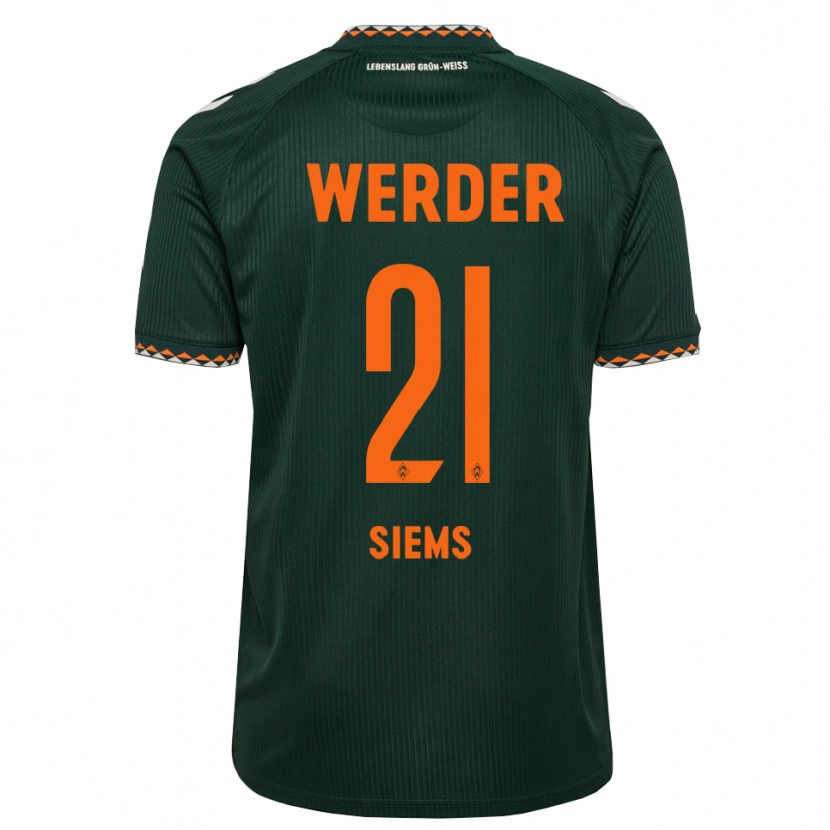 Danxen Barn Caroline Siems #21 Mörkgrön Orange Vit Bortatröja Matchtröjor 2026/27 Tröjor T-Tröja