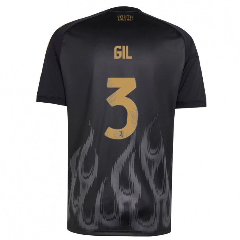 Danxen Barn Javier Gil #3 Svart Brun Tredjesatsen Matchtröjor 2026/27 Tröjor T-Tröja
