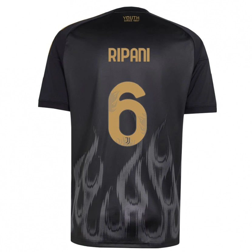 Danxen Barn Diego Ripani #6 Svart Brun Tredjesatsen Matchtröjor 2026/27 Tröjor T-Tröja