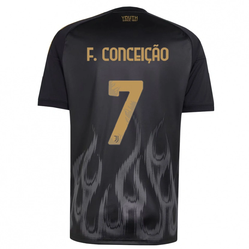 Danxen Barn Francisco Conceição #7 Svart Brun Tredjesatsen Matchtröjor 2026/27 Tröjor T-Tröja