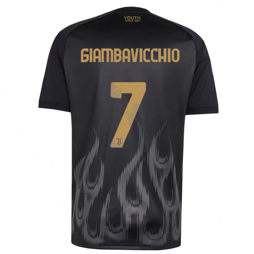 Danxen Barn Franco Giambavicchio #7 Svart Brun Tredjesatsen Matchtröjor 2026/27 Tröjor T-Tröja