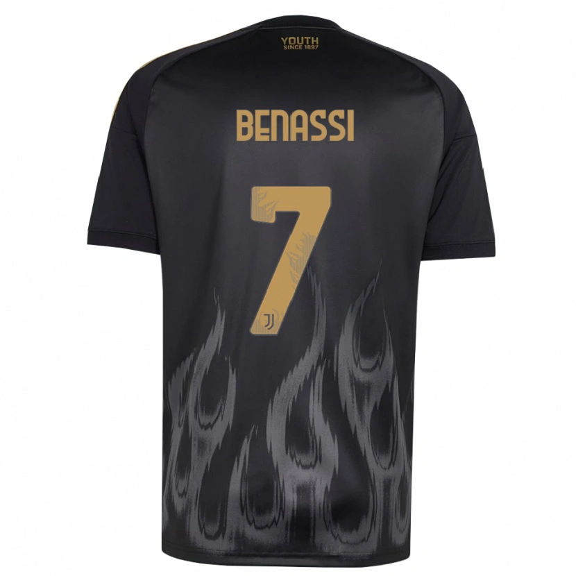 Danxen Barn Federico Benassi #7 Svart Brun Tredjesatsen Matchtröjor 2026/27 Tröjor T-Tröja