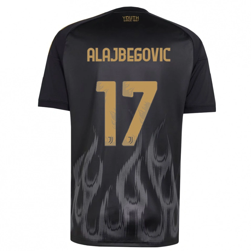 Danxen Barn Kerim Alajbegovic #17 Svart Brun Tredjesatsen Matchtröjor 2026/27 Tröjor T-Tröja
