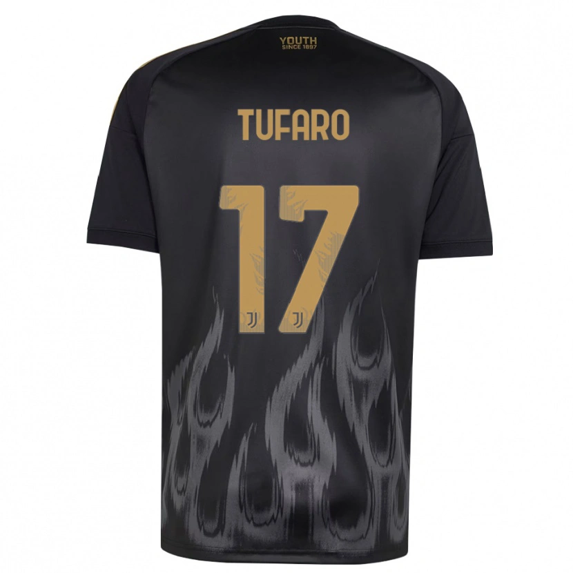 Danxen Barn Gabriele Tufaro #17 Svart Brun Tredjesatsen Matchtröjor 2026/27 Tröjor T-Tröja