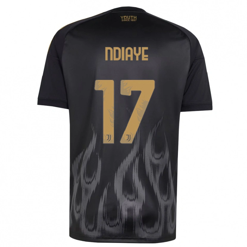Danxen Barn Modou Ndiaye #17 Svart Brun Tredjesatsen Matchtröjor 2026/27 Tröjor T-Tröja