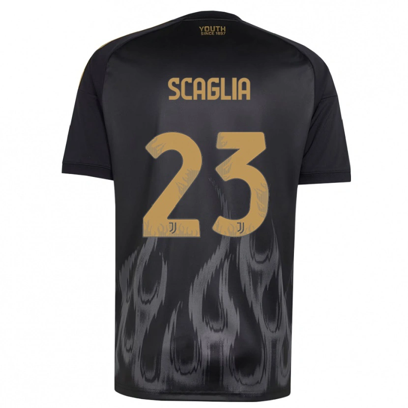 Danxen Barn Filippo Scaglia #23 Svart Brun Tredjesatsen Matchtröjor 2026/27 Tröjor T-Tröja