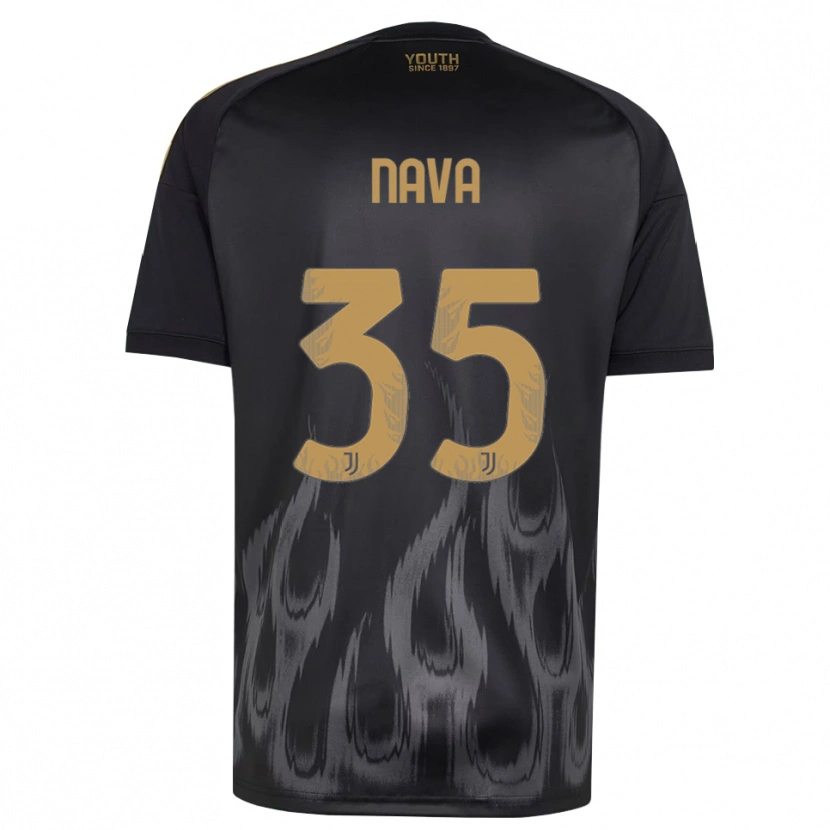 Danxen Barn Sebastiano Nava #35 Svart Brun Tredjesatsen Matchtröjor 2026/27 Tröjor T-Tröja