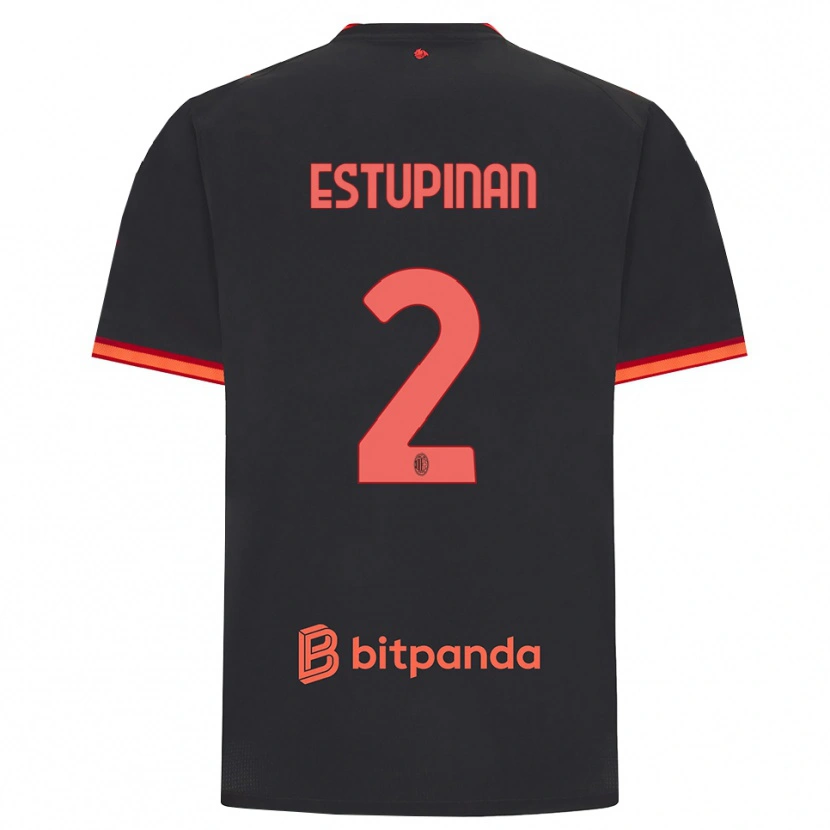 Danxen Barn Pervis Estupiñán #2 Svart Röd Tredjesatsen Matchtröjor 2026/27 Tröjor T-Tröja