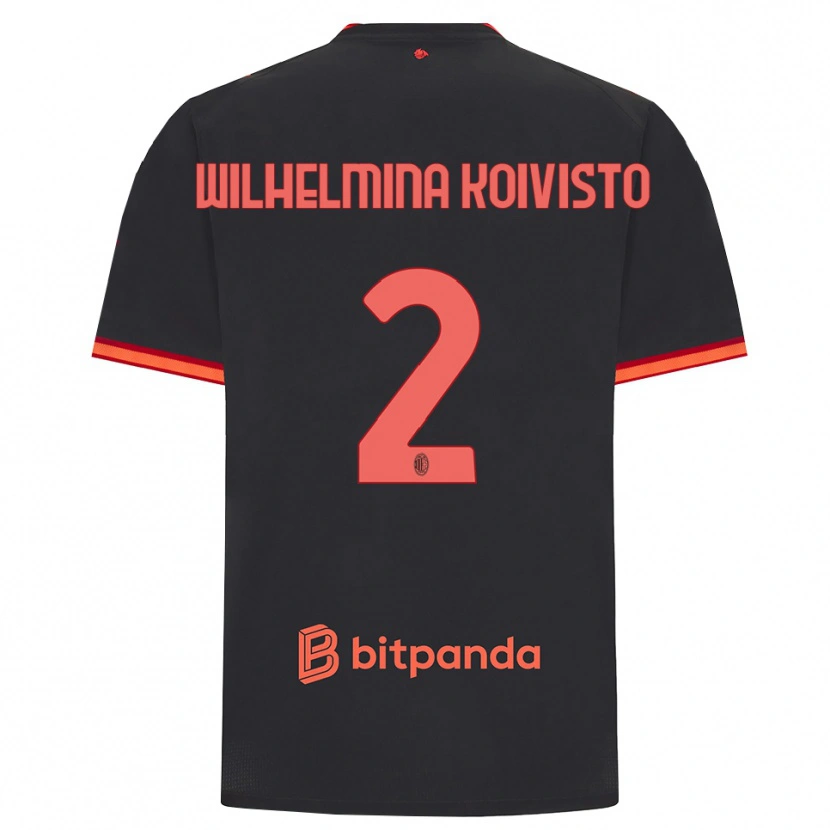 Danxen Barn Emma Wilhelmina Koivisto #2 Svart Röd Tredjesatsen Matchtröjor 2026/27 Tröjor T-Tröja