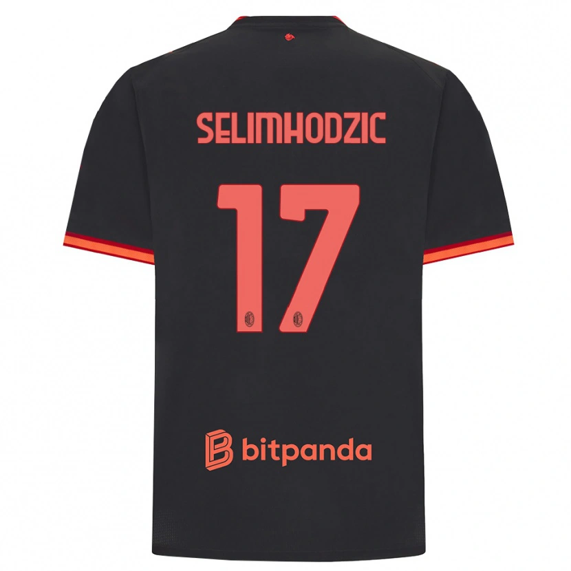 Danxen Barn Noa Selimhodzic #17 Svart Röd Tredjesatsen Matchtröjor 2026/27 Tröjor T-Tröja