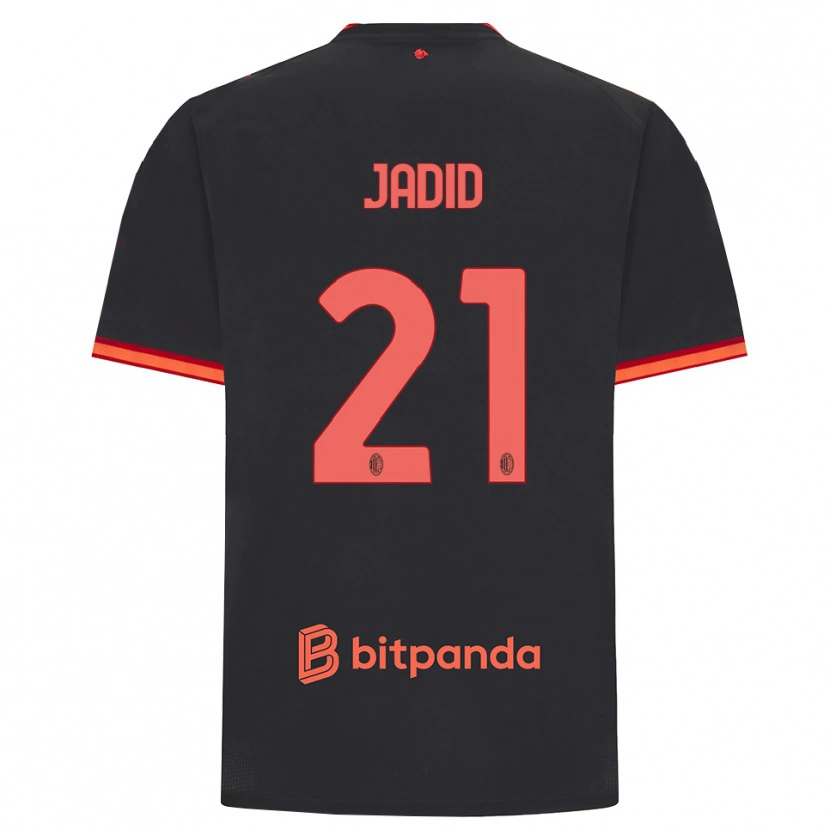 Danxen Barn Akram Jadid #21 Svart Röd Tredjesatsen Matchtröjor 2026/27 Tröjor T-Tröja