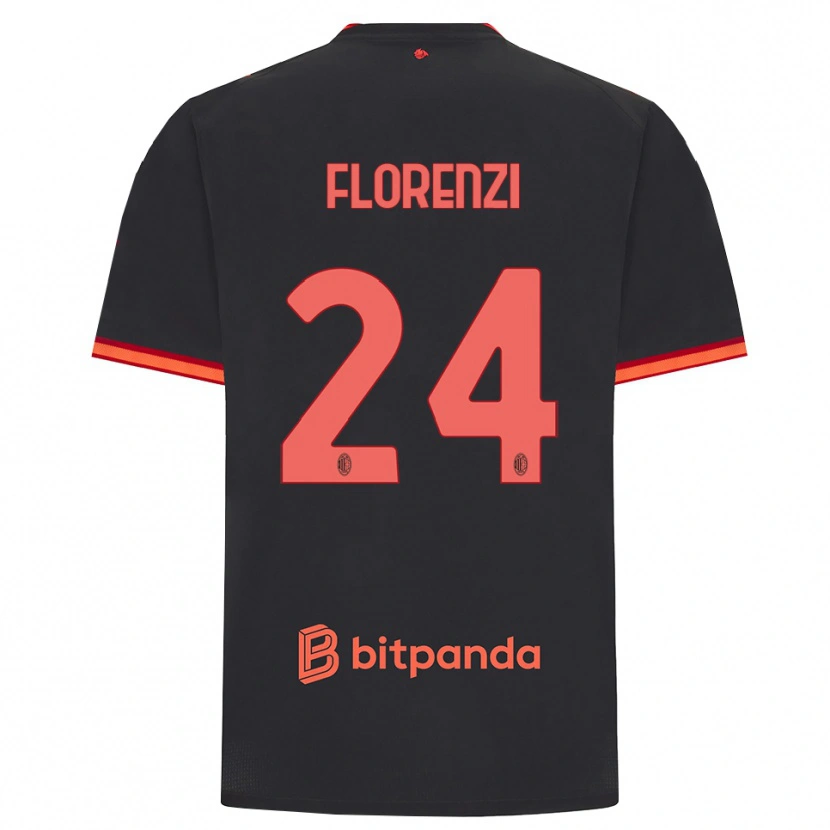 Danxen Barn Alessandro Florenzi #24 Svart Röd Tredjesatsen Matchtröjor 2026/27 Tröjor T-Tröja