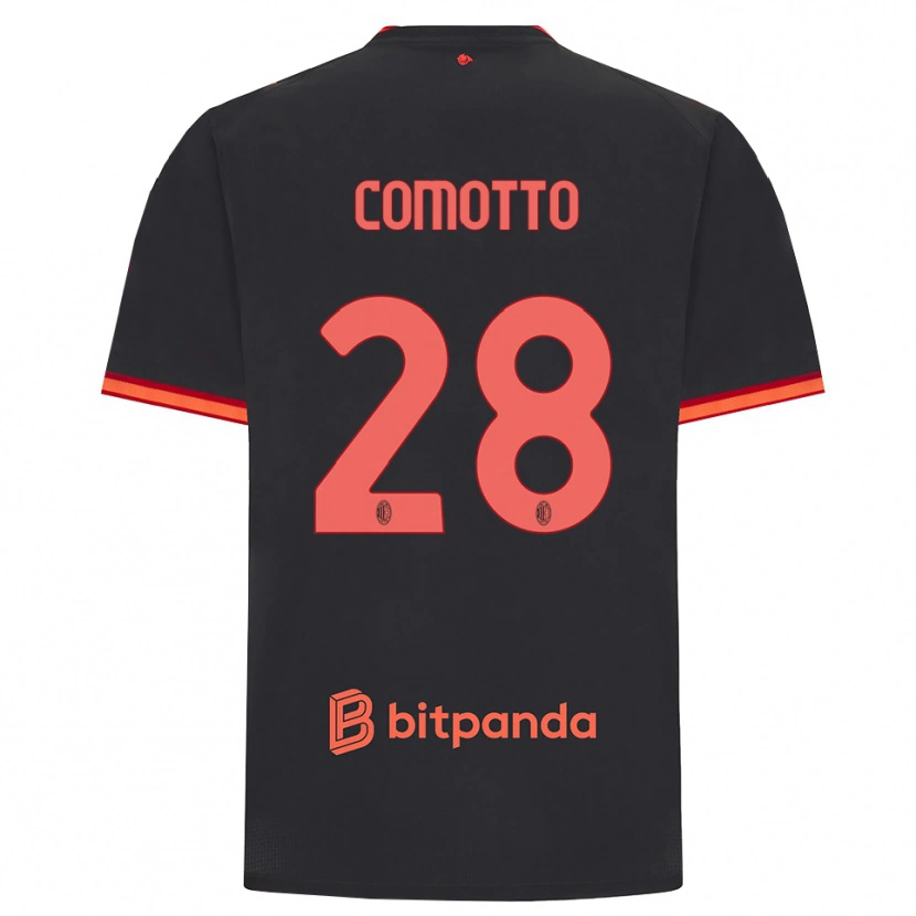 Danxen Barn Christian Comotto #28 Svart Röd Tredjesatsen Matchtröjor 2026/27 Tröjor T-Tröja