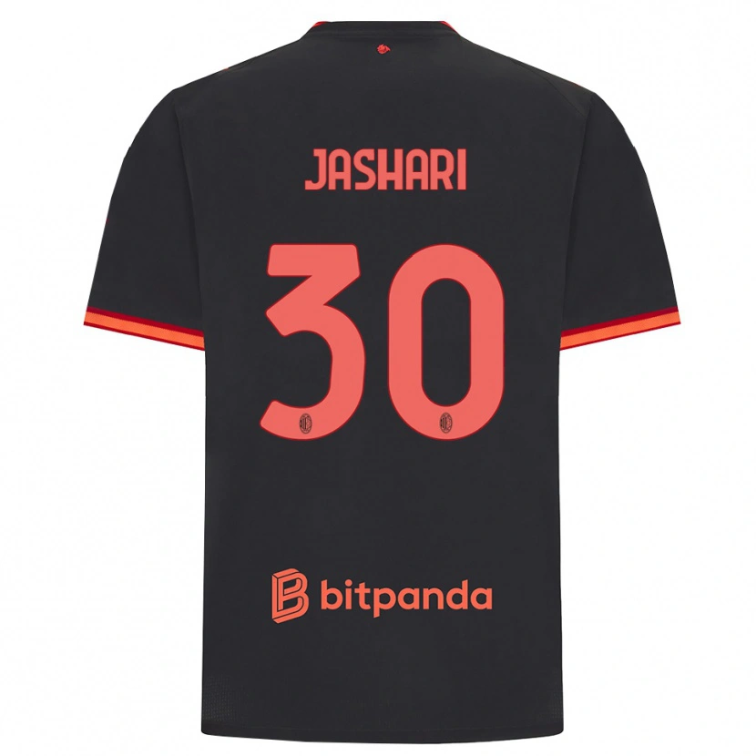 Danxen Barn Ardon Jashari #30 Svart Röd Tredjesatsen Matchtröjor 2026/27 Tröjor T-Tröja