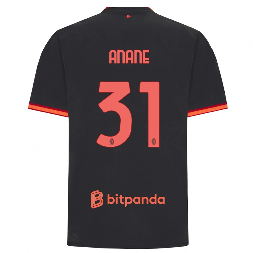 Danxen Barn Emmanuel Anane #31 Svart Röd Tredjesatsen Matchtröjor 2026/27 Tröjor T-Tröja