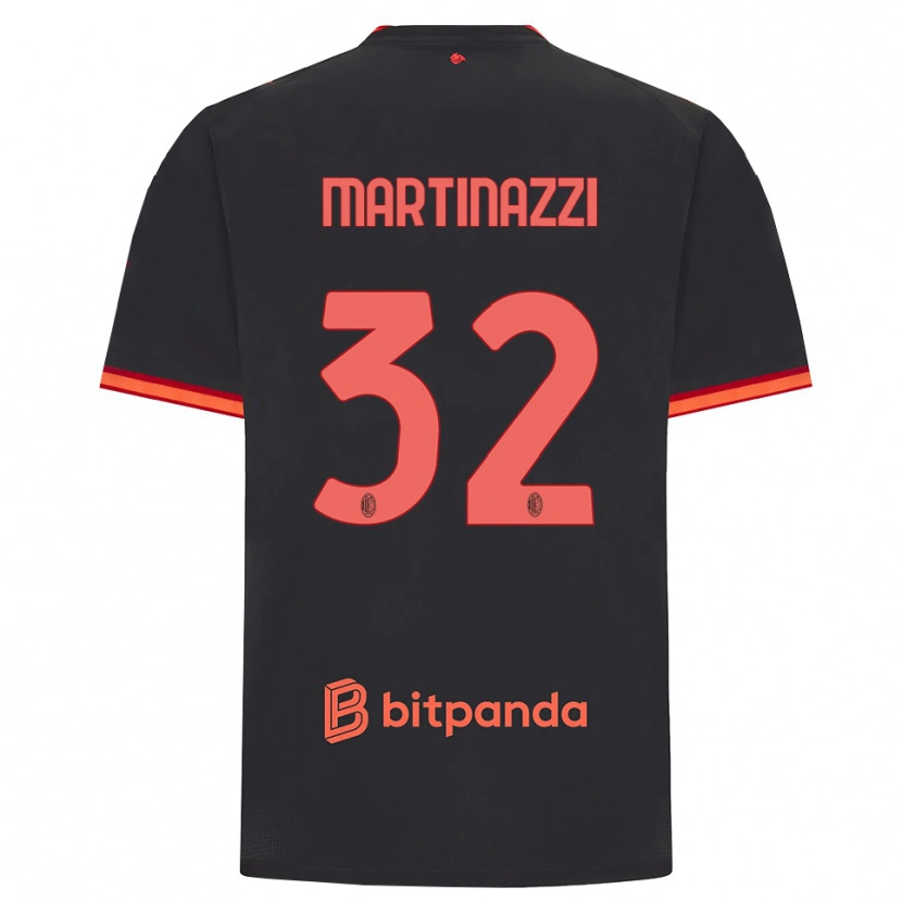 Danxen Barn Luca Martinazzi #32 Svart Röd Tredjesatsen Matchtröjor 2026/27 Tröjor T-Tröja