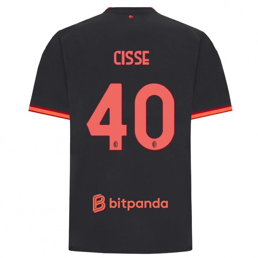 Danxen Barn El Hadji Malick Cissé #40 Svart Röd Tredjesatsen Matchtröjor 2026/27 Tröjor T-Tröja