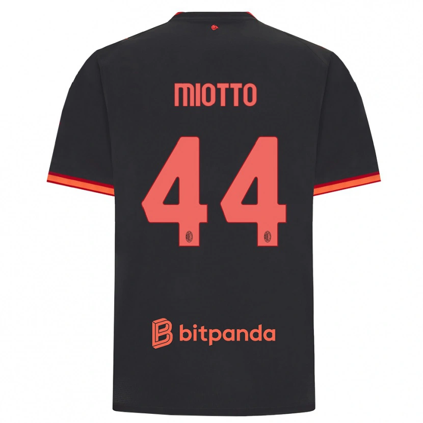 Danxen Barn Giorgia Miotto #44 Svart Röd Tredjesatsen Matchtröjor 2026/27 Tröjor T-Tröja
