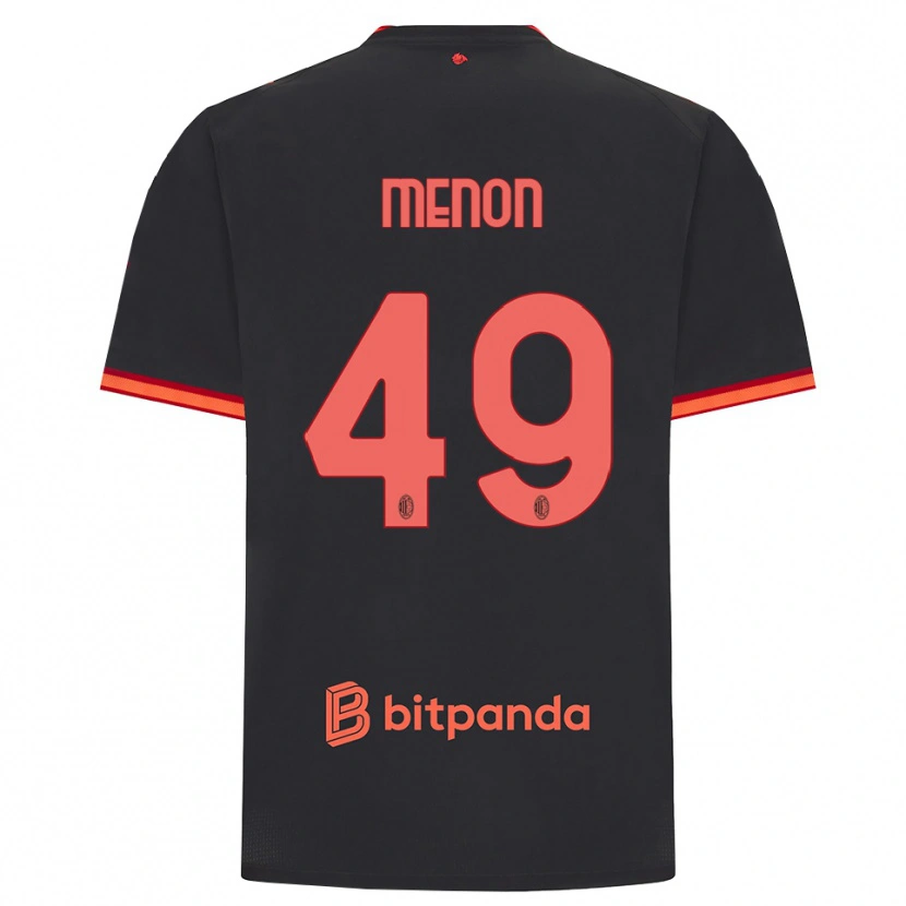 Danxen Barn Luca Menon #49 Svart Röd Tredjesatsen Matchtröjor 2026/27 Tröjor T-Tröja