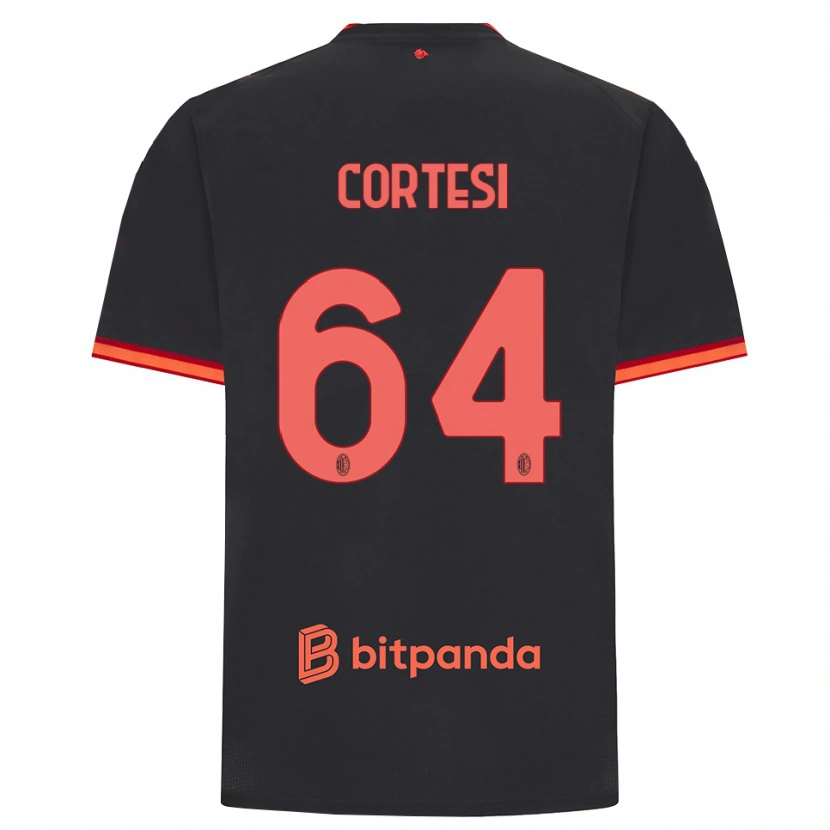 Danxen Barn Selena Cortesi #64 Svart Röd Tredjesatsen Matchtröjor 2026/27 Tröjor T-Tröja