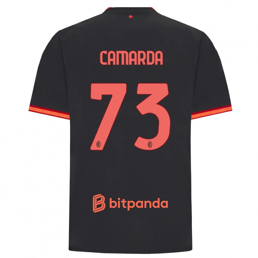 Danxen Barn Francesco Camarda #73 Svart Röd Tredjesatsen Matchtröjor 2026/27 Tröjor T-Tröja
