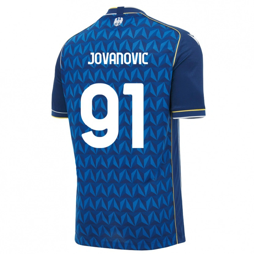 Danxen Barn Lazar Jovanovic #91 Kunglig Blå Vit Blå Bortatröja Matchtröjor 2026/27 Tröjor T-Tröja