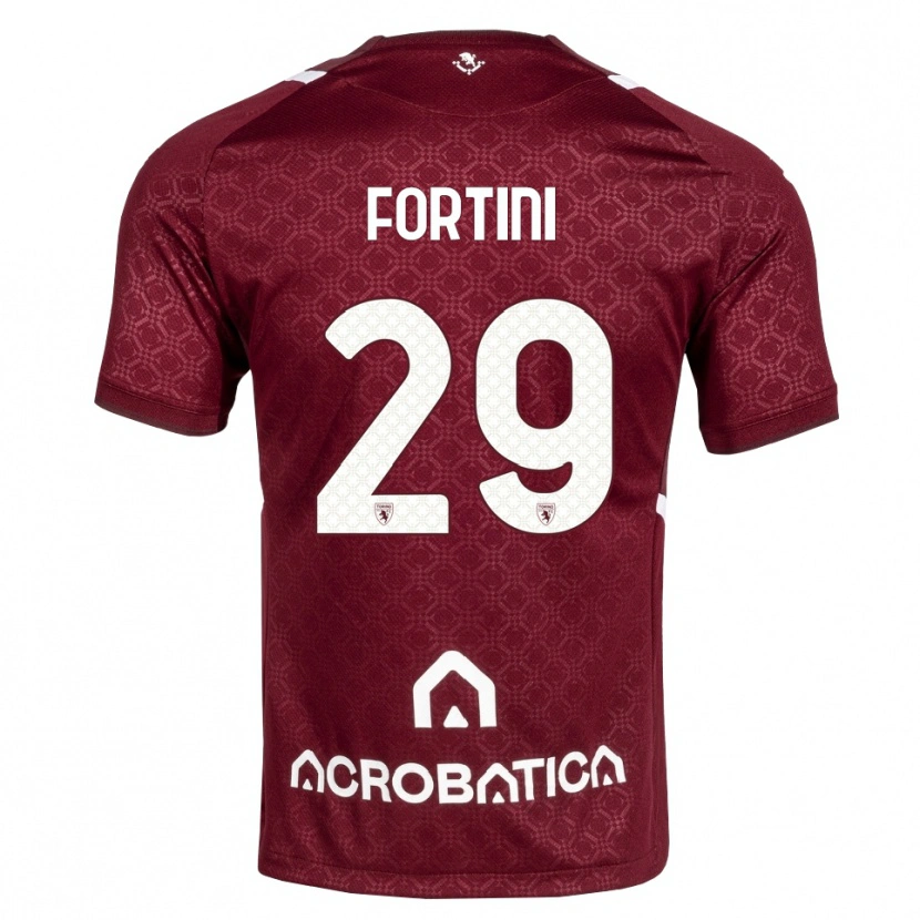 Danxen Män Niccolò Fortini #29 Burgundy Vit Hemmatröja Matchtröjor 2026/27 Tröjor T-Tröja