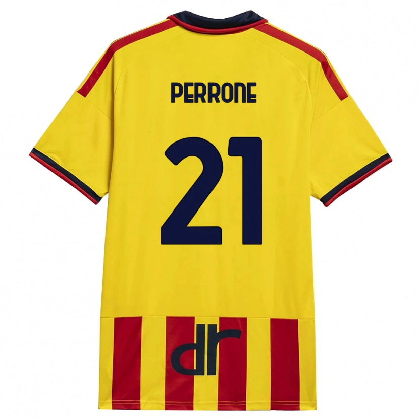 Danxen Män Samuele Perrone #21 Gul Röd Hemmatröja Matchtröjor 2026/27 Tröjor T-Tröja