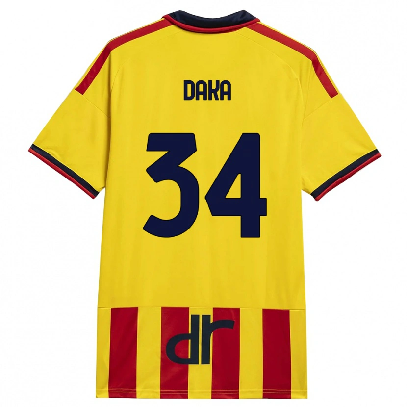 Danxen Män Dario Daka #34 Gul Röd Hemmatröja Matchtröjor 2026/27 Tröjor T-Tröja