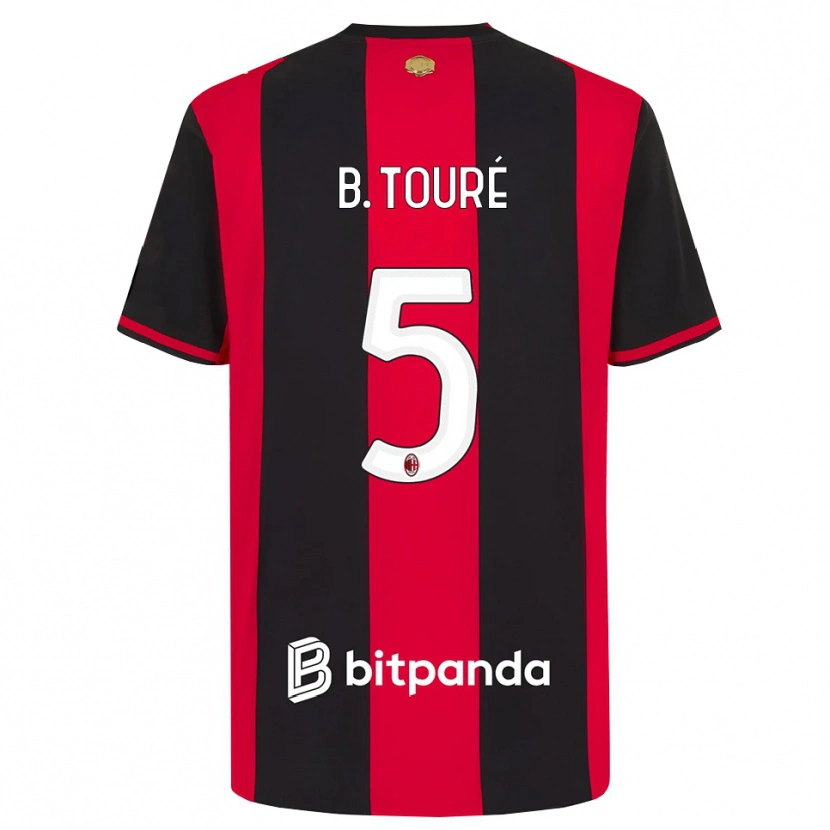 Danxen Män Fode Ballo-Toure #5 Röd Svart Vit Hemmatröja Matchtröjor 2026/27 Tröjor T-Tröja