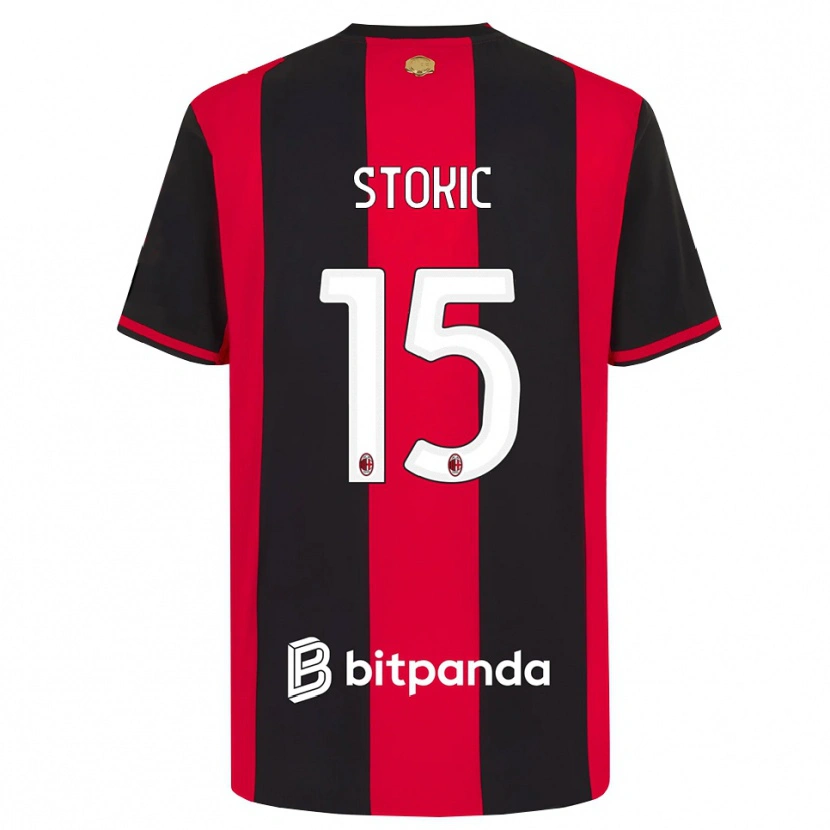 Danxen Män Sara Stokić #15 Röd Svart Vit Hemmatröja Matchtröjor 2026/27 Tröjor T-Tröja