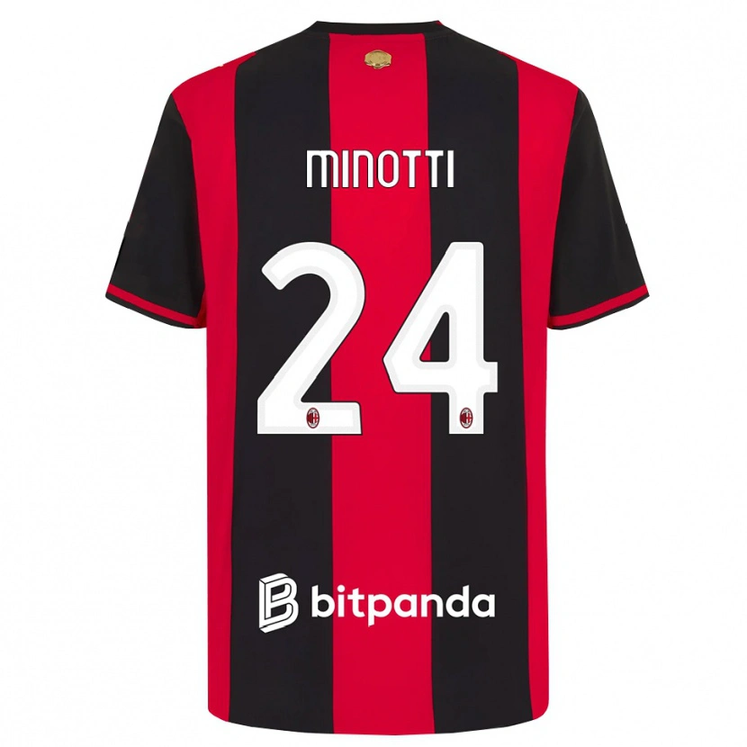 Danxen Män Gabriele Minotti #24 Röd Svart Vit Hemmatröja Matchtröjor 2026/27 Tröjor T-Tröja