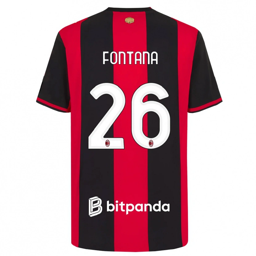 Danxen Män Francesco Fontana #26 Röd Svart Vit Hemmatröja Matchtröjor 2026/27 Tröjor T-Tröja