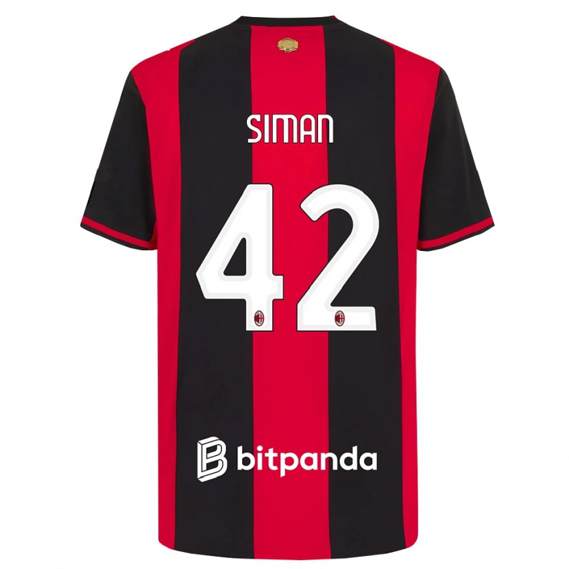 Danxen Män Alexandru Șiman #42 Röd Svart Vit Hemmatröja Matchtröjor 2026/27 Tröjor T-Tröja