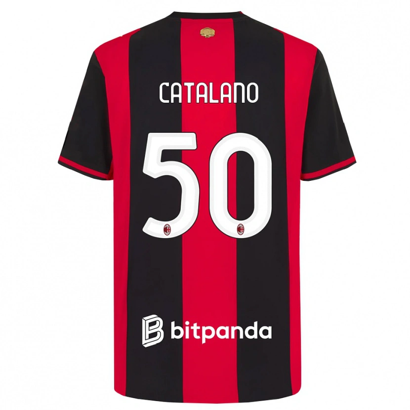 Danxen Män Alessio Catalano #50 Röd Svart Vit Hemmatröja Matchtröjor 2026/27 Tröjor T-Tröja